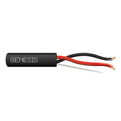 Genesis 52505508 16/2 Stranded Unshielded Speaker Cable, Riser, CMR, FT4, 500' (152.4 m) Pull Box, Black