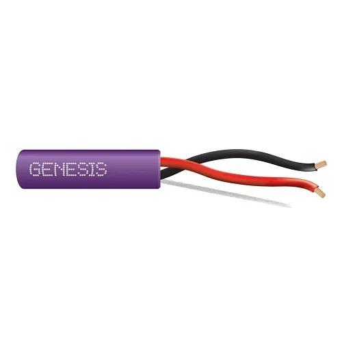 Genesis 52505510 16/2 Stranded Unshielded Speaker Cable, Riser, CMR, FT4, 500' (152.4 m) Pull Box, Purple