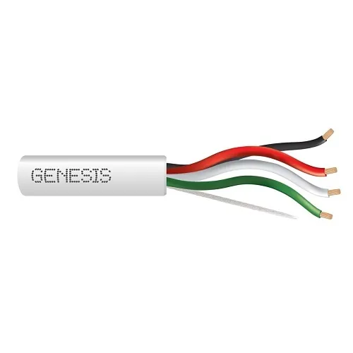 Genesis 52515501 16/4 Stranded Unshielded Speaker Cable, Riser, CMR, FT4, 500' (152.4 m) Pull Box, White