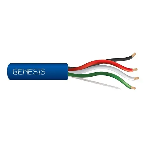 Genesis 52515506 16/4 Stranded Unshielded Speaker Cable, Riser, CMR, FT4, 500' (152.4 m) Pull Box, Blue