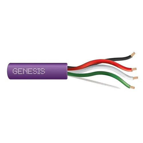 Genesis 52515510 16/4 Stranded Unshielded Speaker Cable, Riser, CMR, FT4, 500' (152.4 m) Pull Box, Purple