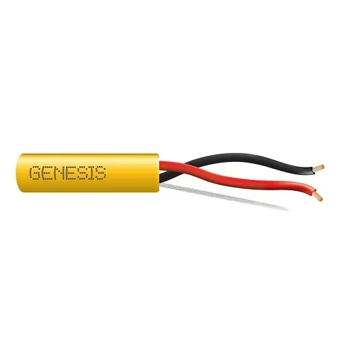 Genesis 52521002 14/2 Stranded Unshielded Speaker Cable, Riser, CMR, FT4, 1000' (304.8 m) Reel, Yellow