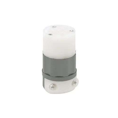 Leviton 5269-CG Grounding Connector, 2-Pole, 3-Wire, 15A, 125V, RoHS Compliant, Gray