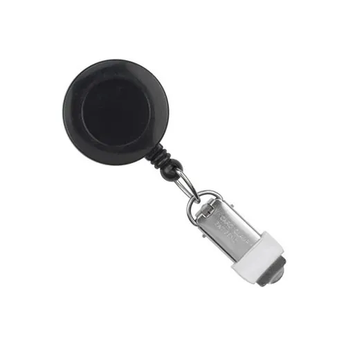 Brady ID 529-IK6-BLK Round Badge Reel, Swivel Clip Style 1-1/4" (32mm), 1-1/4" (32mm) Diameter, 34" (864mm) Cord, 3/4" (19mm) Label, Card Clamp, 25-Pack