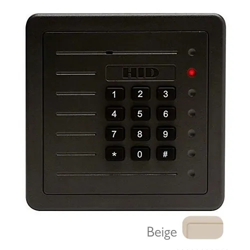HID 5355ABK14 ProxPro 5355 125kHz Wall Switch Proximity Reader with Wiegand Output, Keypad and Terminal Strip, Beige