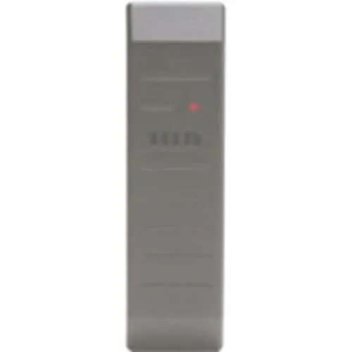 HID 5365EGP01 MiniProx Plus Proximity Reader with Wiegand Output and Pigtail, Beep off, LED Normally Red, Reader Flashes Green on Tag Read, Classic Gray