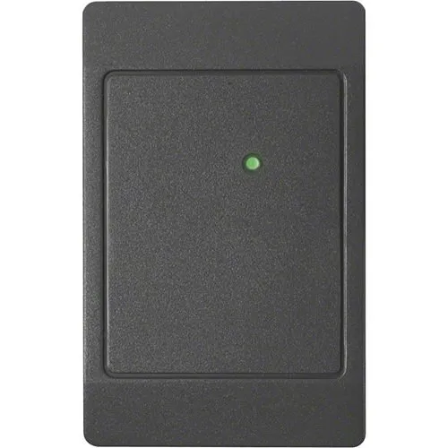 HID 5395CK100 ThinLine II Proximity Reader with Wiegand Output, Pigtail, Beep On, LED Normally Red, Reader Flashes Green on Tag Read, Classic Black