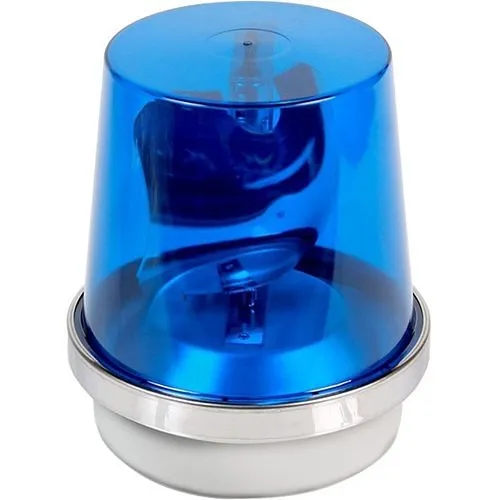 Edwards Signaling 53B-E1 53 Series Rotating Incandescent Beacon, Gray Base, Flash Rate 65 FPM, 12/DC, 1.0 A, Blue Lens