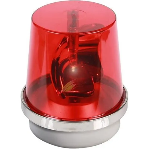 Edwards Signaling 53R-E1 53R-E1 53 Series Rotating Incandescent Beacon, gray base, red colored LED, 200 hours, flash rate 65 fpm, 12/DC, 1.0 A