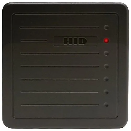 HID 5455BGN00 ProxPro II Proximity Card Reader with Wiegand Output, Beep On, LED Normally Red, Reader Flashes Green on Tag Read, Charcoal Gray