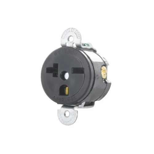 Leviton 5458-SS Single Receptacle, 2-Pole, 3-Wire, 20A, 250V