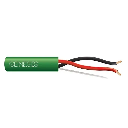 Genesis 54735505 16/2 (65-Strand Oxygen-Free Copper) Audacious Unshielded Speaker Cable, Riser, CMR, FT4, 500' (152.4 m) Pull Box, Green