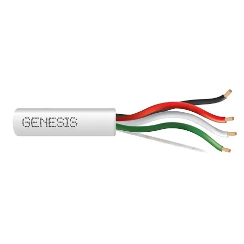 Genesis 54745501 16/4 (65-Strand Oxygen-Free Copper) Audacious Unshielded Speaker Cable, Riser, CMR, FT4, 500' (152.4 m) Pull Box, White