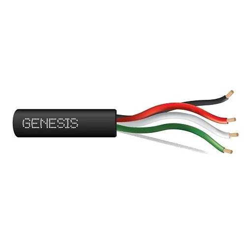 Genesis 54745508 16/4 (65-Strand Oxygen-Free Copper) Audacious Unshielded Speaker Cable, Riser, CMR, FT4, 500' (152.4 m) Pull Box, Black