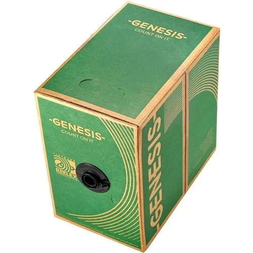 Genesis 54745508 16/4 Stranded Riser Audacious Speaker Cable, 500' (152.4m) REELEX Pull Box, Black