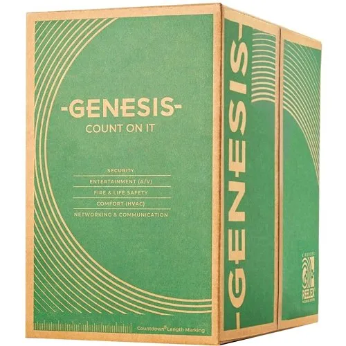 Genesis 54745508 16/4 Stranded Riser Audacious Speaker Cable, 500' (152.4m) REELEX Pull Box, Black