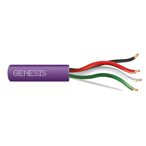 Genesis 54745510 16/4 (65-Strand Oxygen-Free Copper) Audacious Unshielded Speaker Cable, Riser, CMR, FT4, 500' (152.4 m) Pull Box, Purple