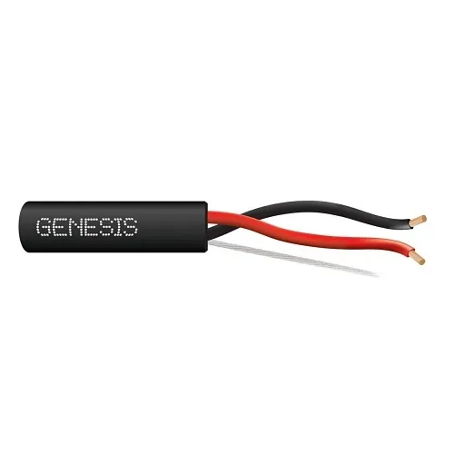 Genesis 54755508 14/2 (105-Strand Oxygen-Free Copper) Audacious Unshielded Speaker Cable, Riser, CMR, FT4, 500' (152.4 m) Pull Box, Black