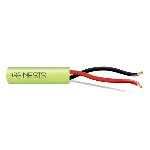 Genesis 54755545 14/2 (105-Strand Oxygen-Free Copper) Audacious Unshielded Speaker Cable, Riser, CMR, FT4, 500' (152.4 m) Pull Box, Neon Green
