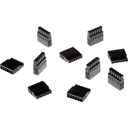 AXIS 5505-271 6-Pin 2.5 Straight Male Connector, 10-Pack, Black