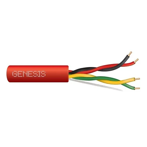 Genesis 55061004 14/2-Pair Solid Unshielded Fire Alarm Cable, NYC Certified, FPLP, 1000' (304.8 m) Reel, Red