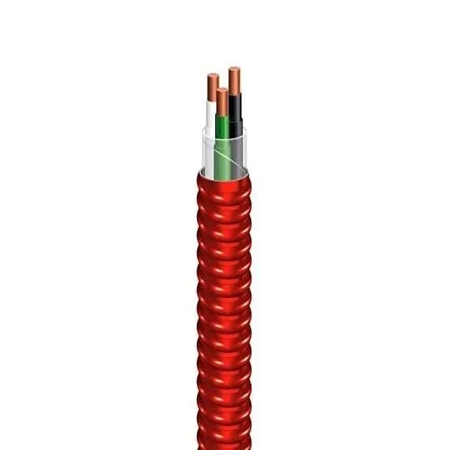 Genesis 55468903 16/4 Red Alert Type MC-FPLP Cable, Lightweight Aluminum Interlocked Armor, Red, 1000' Reel