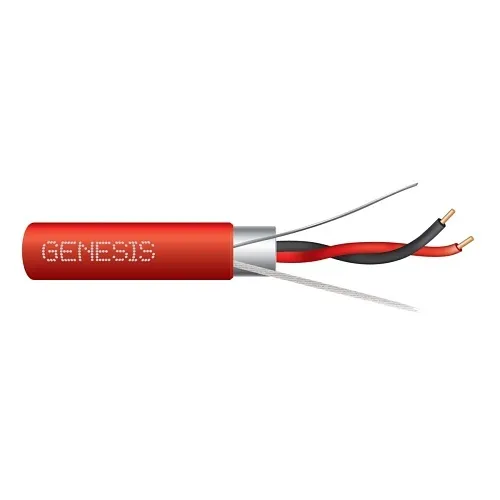 Genesis 55521004 16/1-Pair Solid Shielded Fire Alarm Cable, NYC Certified, FPLP, 1000' (304.8 m) Reel, Red