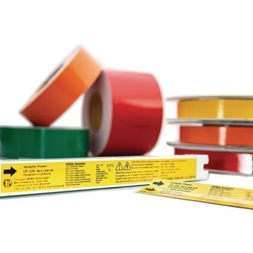 HellermannTyton 558-00381 Adhesive Labels, Banded Color Continuous Roll, 3.0" x 250', UV Stable, Orange/White, 250 ft/roll