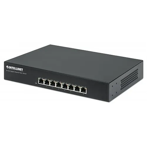 Intellinet 560641 8-Port PoE+ Desktop, 140W, Endspan, 19" Rackmount