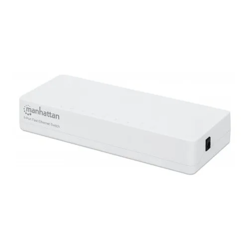 Manhattan 560689 8-Port Fast Ethernet Switch, Desktop Size, Plastic, IEEE 802.3az, Energy Efficient Ethernet