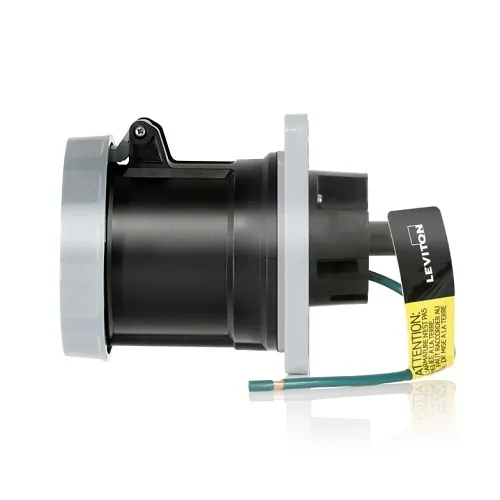 Leviton 560R5WLEV Pin and Sleeve Receptacle, 60A, Black