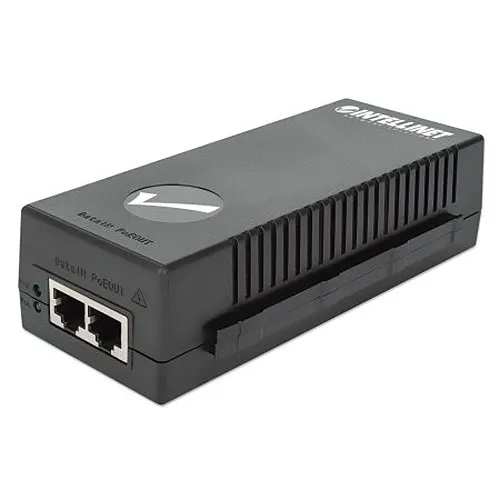 Intellinet 561235 1-Port Gigabit Wall Mount Ultra PoE+ Injector, (1) 60W Port, Plastic Housing