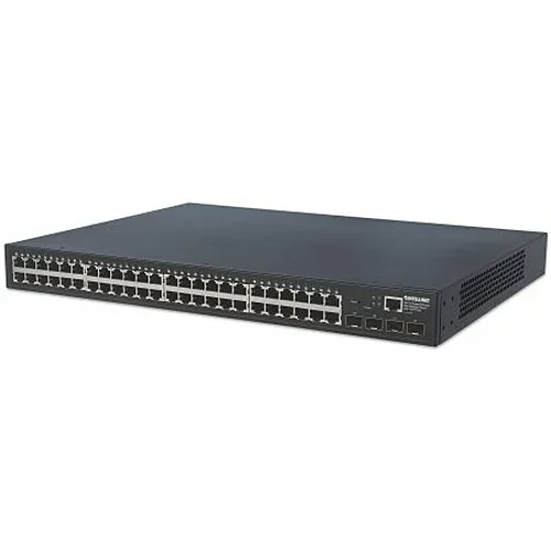 Intellinet 561334 48-Port Gigabit Ethernet Web-Managed Switch with 4 SFP Ports, 48x10/100/1000 Mbps RJ45 Ports + 4xSFP, IEEE 802.3az (Energy Efficient Ethernet), SNMP, QoS, VLAN, ACL, 19" Rackmount