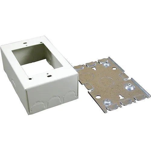 Wiremold 5748WH One Gang Switch and Receptacle Box Fitting, White, TAA Compliant