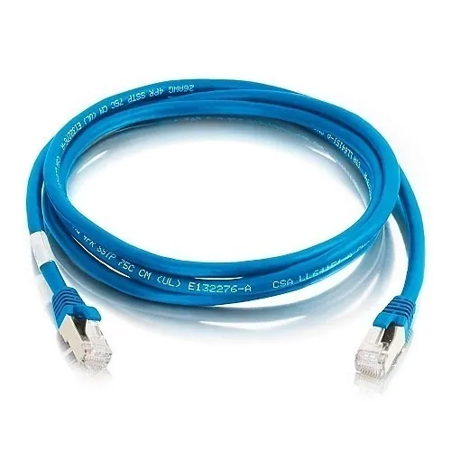 Quiktron 576A-S10-005 Q-Series CAT6A Shielded Booted Patch Cable, Blue, 5'