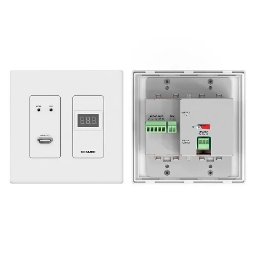 Kramer WP-DEC7/US-D(W) High-Performance Highly Scalable AVoIP Wall Plate Decoder for 4K Over 1G Network with Decora Design Frame Sets, White