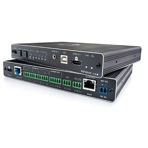 Kramer DSP-62-UC 6x2 PoE Audio Matrix DSP with HDMI Switcher, AEC and HDBaseT