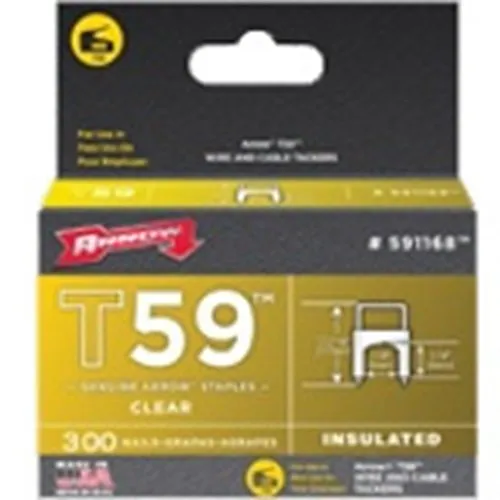Arrow 591168 1/4" T59 Insulated Staple, Clear, Single Pack