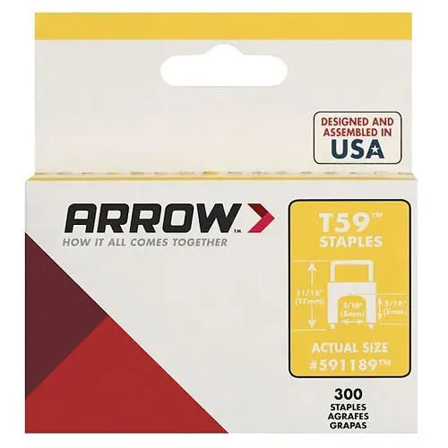 Arrow 591189 T59 Insulated Clear 5/16" by 5/16" Cable Staples, 300-Pack