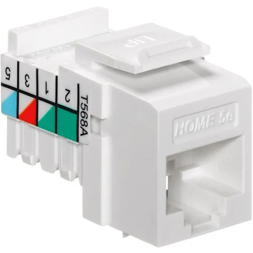 Leviton 5EHOM-RW5 Home CAT5E Connector, White
