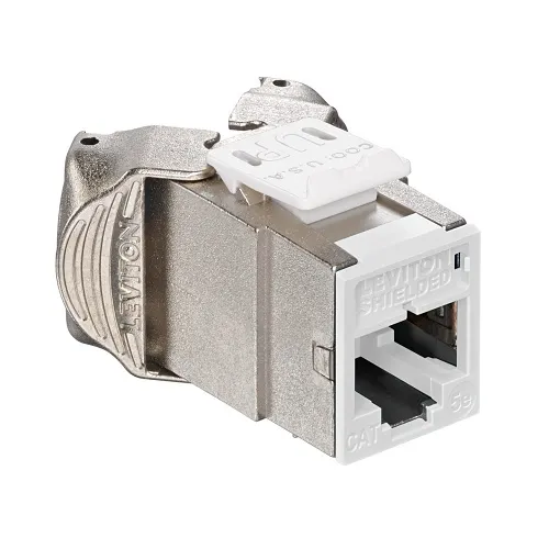 Leviton 5ESJK-RW5 ATLAS-X1 Cat 5e Shielded QuickPort Jack, White