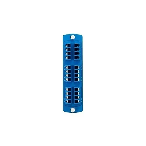 Leviton 5F100-4LL SDX Precision Molded Plate, Single-mode OS1/2, Quad LC, 24 fibers, Zirconia Ceramic Sleeve, Blue