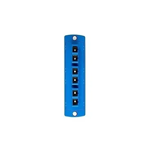 Leviton 5F100-6LC SDX Precision Molded Plate, Single-Mode OS2, Duplex SC, 6-Fibers, Zirconia Ceramic Sleeve, Blue