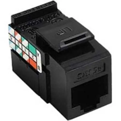 Leviton 5G108-RE5 GigaMax CAT5e QuickPort Jack, Black