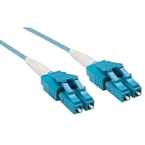 Leviton 5LDLC-M04 Economy Series Fiber Patch Cord, LC to LC, OM3 Multimode, 13.1', Aqua