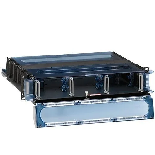 Leviton 5R2UH-S06 2000i SDX 2RU Fiber Enclosure with Sliding Tray, Empty, Accepts up to (6) SDX Adapter Plates and Splice Trays or (6) SDX MTP Cassettes, Black
