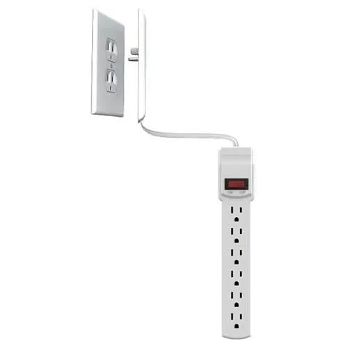 CP Technologies 6-S-OVSZ-W-CN Duplex Outlet, Ultra-Thin Wall Plug with Outlet Oversize