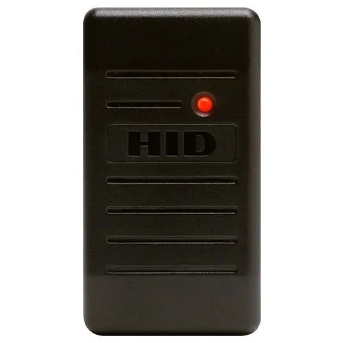 HID 6005BKB00 ProxPoint Plus Proximity Card Reader with Wiegand Output, Pigtail, Beep On, LED Normally Red, Reader Flashes Green on Tag Read, Black