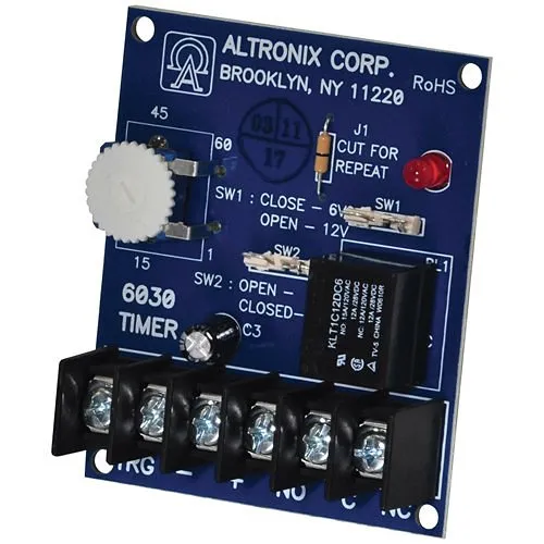 Altronix 6030 Timer Board, Multi-Purpose, 6/12VDC Second to 60 Minutes