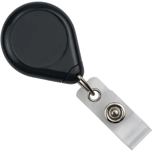 Brady ID 605-I-BLACK Premium Badge Reel with Vinyl Strap and Slide Clip, 25-Pack, Black